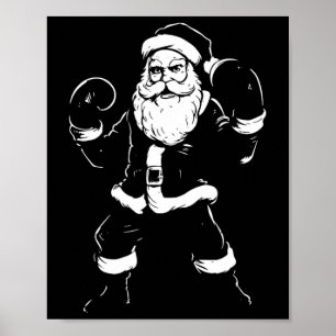 Santa Santa, Boxer Boxing Kickboxing Christmas Mar Poster