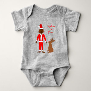 Santa Sasquatch and Jackalope Christmas Custom Baby Bodysuit