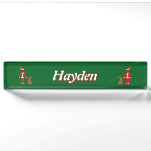 Santa Sasquatch and Jackalope Christmas Custom Nameplate