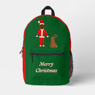 Santa Sasquatch and Jackalope Christmas Custom Printed Backpack