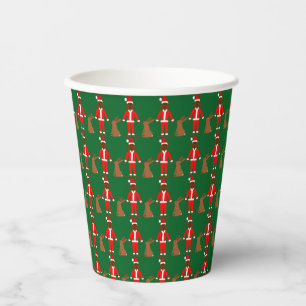 Santa Sasquatch and Jackalope Christmas Patterned Paper Cups