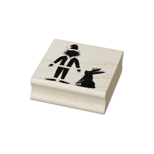 Santa Sasquatch and Jackalope Christmas Rubber Stamp