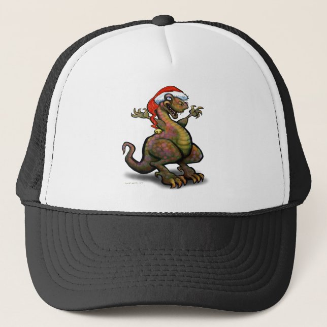 Santa Saurus Rex Trucker Hat (Front)