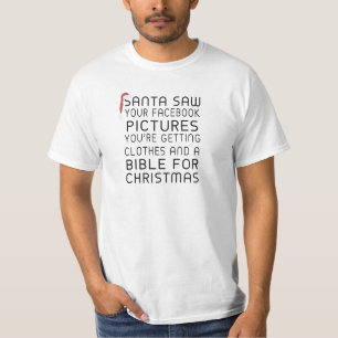 Santa Saw Your Facebook Pictures Mens T-Shirt