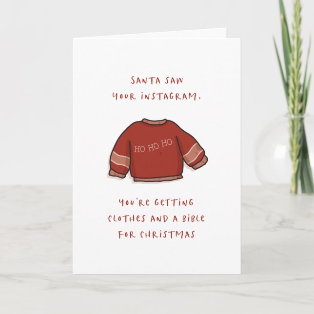 Santa saw your instagram - Christmas Card (Front)