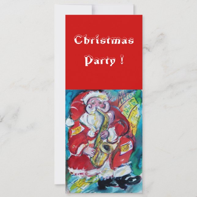 SANTA & SAX, CHRISTMAS PARTY INVITATION (Front)