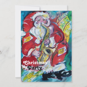 SANTA & SAX, CHRISTMAS PARTY INVITATION