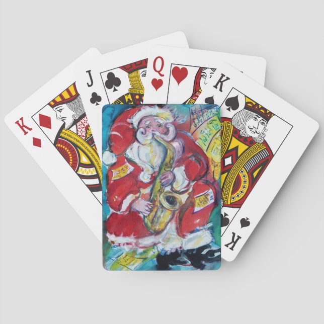 SANTA & SAX, CHRISTMAS PARTY PLAYING CARDS (Back)