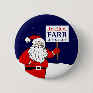 Santa Says Re-Elect a Progressive Congress 6 Cm Round Badge