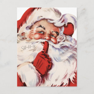 Santa Says Shhh Holiday Postcard