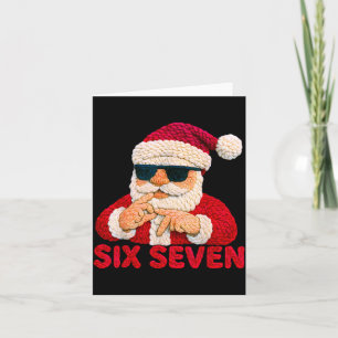 Santa Says Six Seven - 6 7 Meme Latch Hook Yarn Cr Card