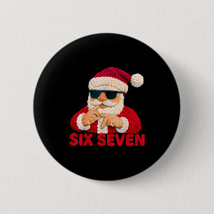 Santa Says Six Seven - 6 7 Meme Latch Hook Yarn Cr Cm Round Badge