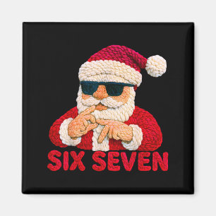Santa Says Six Seven - 6 7 Meme Latch Hook Yarn Cr Magnet