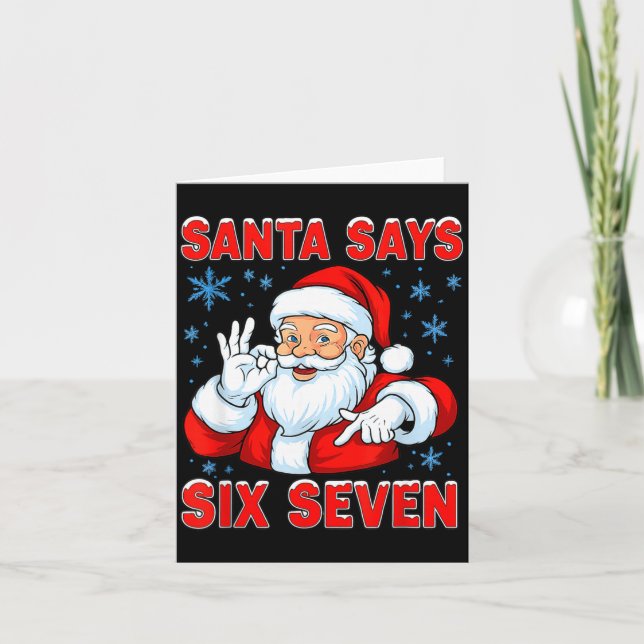 Santa Says Six Seven Funny Gen Z Christmas Gag Bra Card (Front)