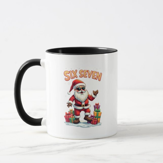 🎅Santa Says Six Seven Meme Funny Santa Holding  Mug (Left)