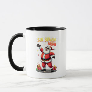 🎅Santa Says Six Seven Meme Funny Santa Holding  Mug