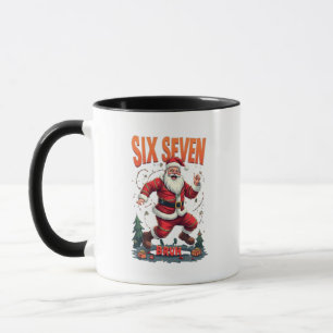 🎅Santa Says Six Seven Meme Funny Santa Holding Mug
