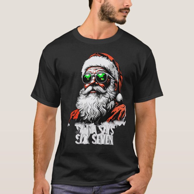 Santa Says Six Seven Vintage Christmas Santa Shirt (Front)