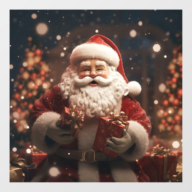 Santa Scene Window Cling (Sheet)