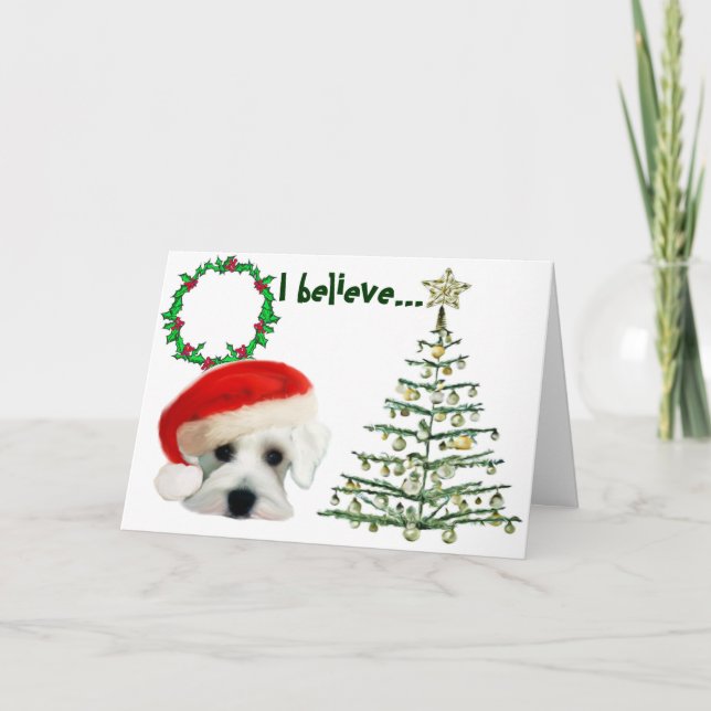 Santa Schnauzer Christmas Card (Front)