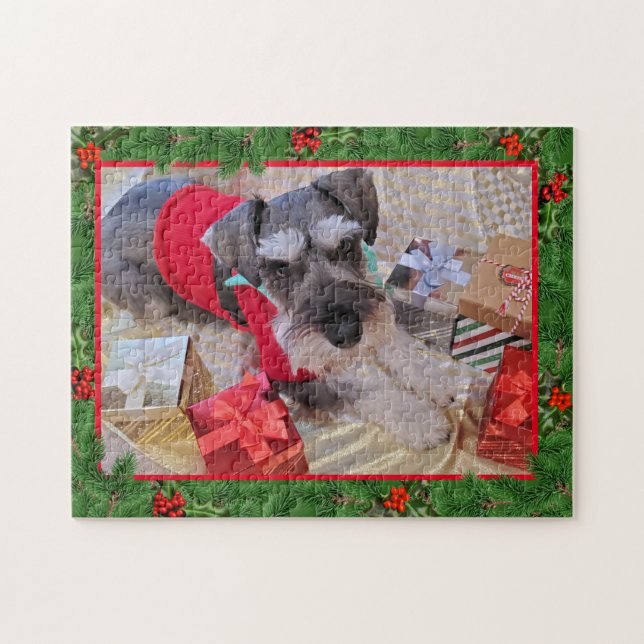 Santa Schnauzer Jigsaw Puzzle (Horizontal)