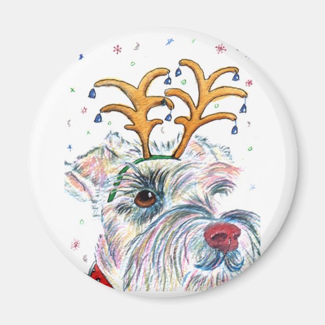 Santa Schnauzer Magnet (Front)