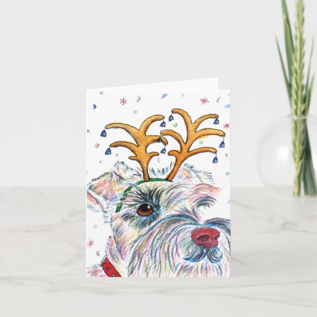Santa Schnauzer Notecards (Front)