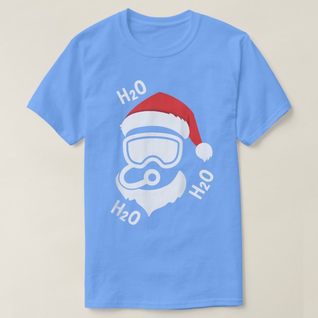 Santa Scuba Diving  Men Women Christmas Funny Divi T-Shirt (Design Front)