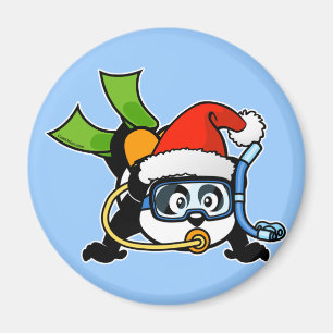 Santa Scuba Panda Magnet