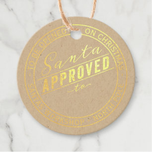 Santa Seal of Approval Christmas Favour Tags