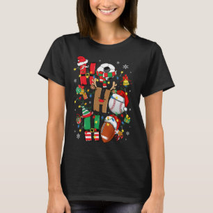 Santa Sell Footll Soccer Pyjamas Ho Ho Christmas X T-Shirt