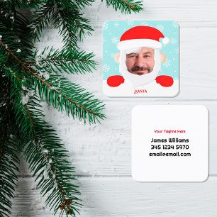 Santa Services Custom Photo Square Business Card