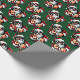 Santa Shades & 6–7 Sign – Bold Christmas Pattern Wrapping Paper