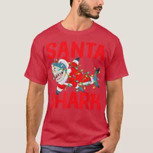 Santa Shark Christmas Lights Sharkmas T-Shirt
