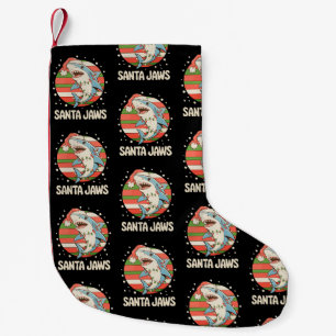 Santa Shark Christmas Lights Xmas Holiday Small Christmas Stocking