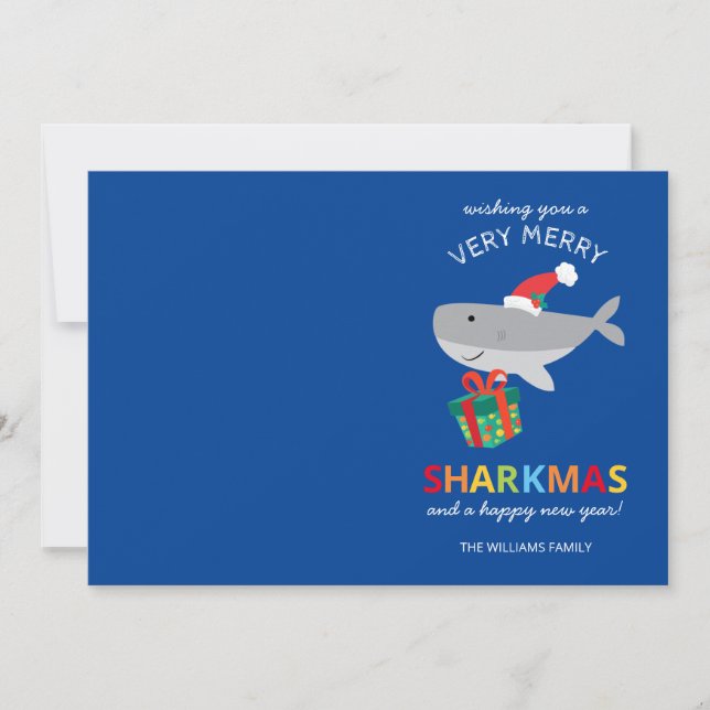 Santa Shark Holiday Card (Front)