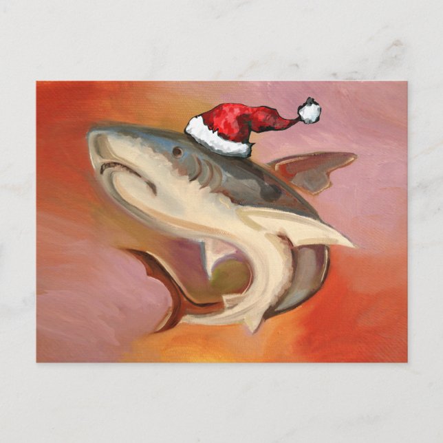 Santa Shark Holiday Postcard (Front)