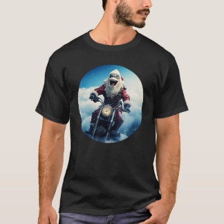 Santa Shark on his Motorcycle on Christmas Eve T-Shirt
