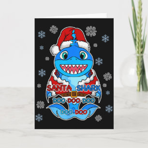 Santa Shark, Shark In A Santa Suit, Christmas Shar Card