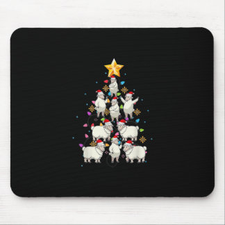 Santa Sheep Christmas Tree Lights Funny Sheep Gift Mouse Pad