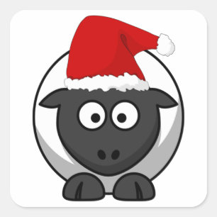 Santa Sheep Square Sticker