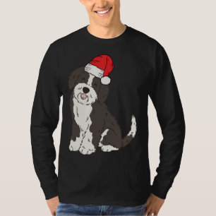 Santa Sheepadoodle Winter Christmas Dog Mum Holida T-Shirt