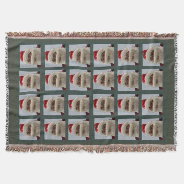 Santa Sherpa Throw Blanket (Front)