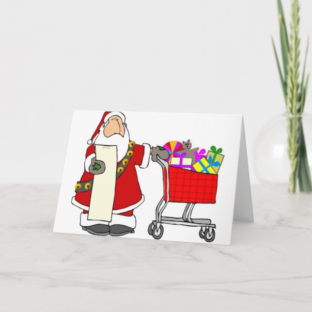 Santa Shopping Holiday Card (Front)