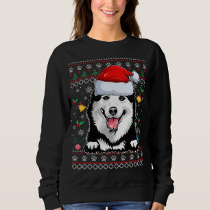 Santa Siberian Husky Dog Xmas Pajama Ugly Christma Sweatshirt