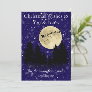 Santa Sighting Family Photo Christmas Flat Card