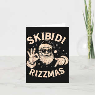 Santa Six Seven Meme 67 Hands Sign Rizz Skibidi Ri Card