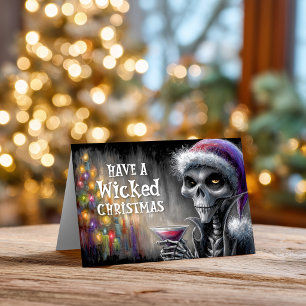 Santa Skeleton Christmas Holiday Card