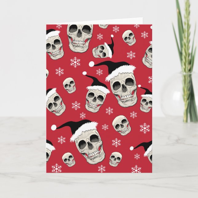Santa Skelly Greetings Holiday Card (Front)