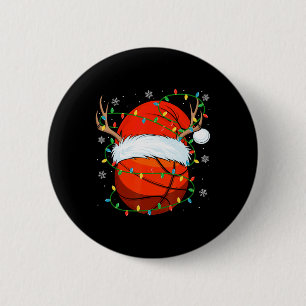 Santa Sketll Ll Xmas Lights Christmas Sketll 6 Cm Round Badge